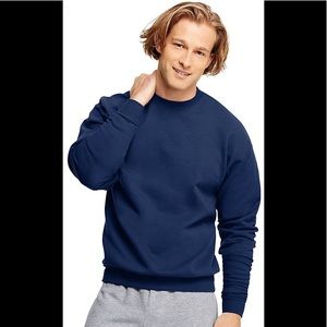 Never Worn! Hanes Men’s Navy Crew Neck Sweatshirt